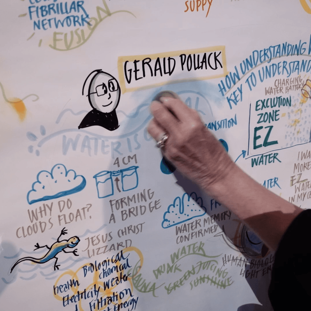 Graphic recording of Gerald Pollack's lecture